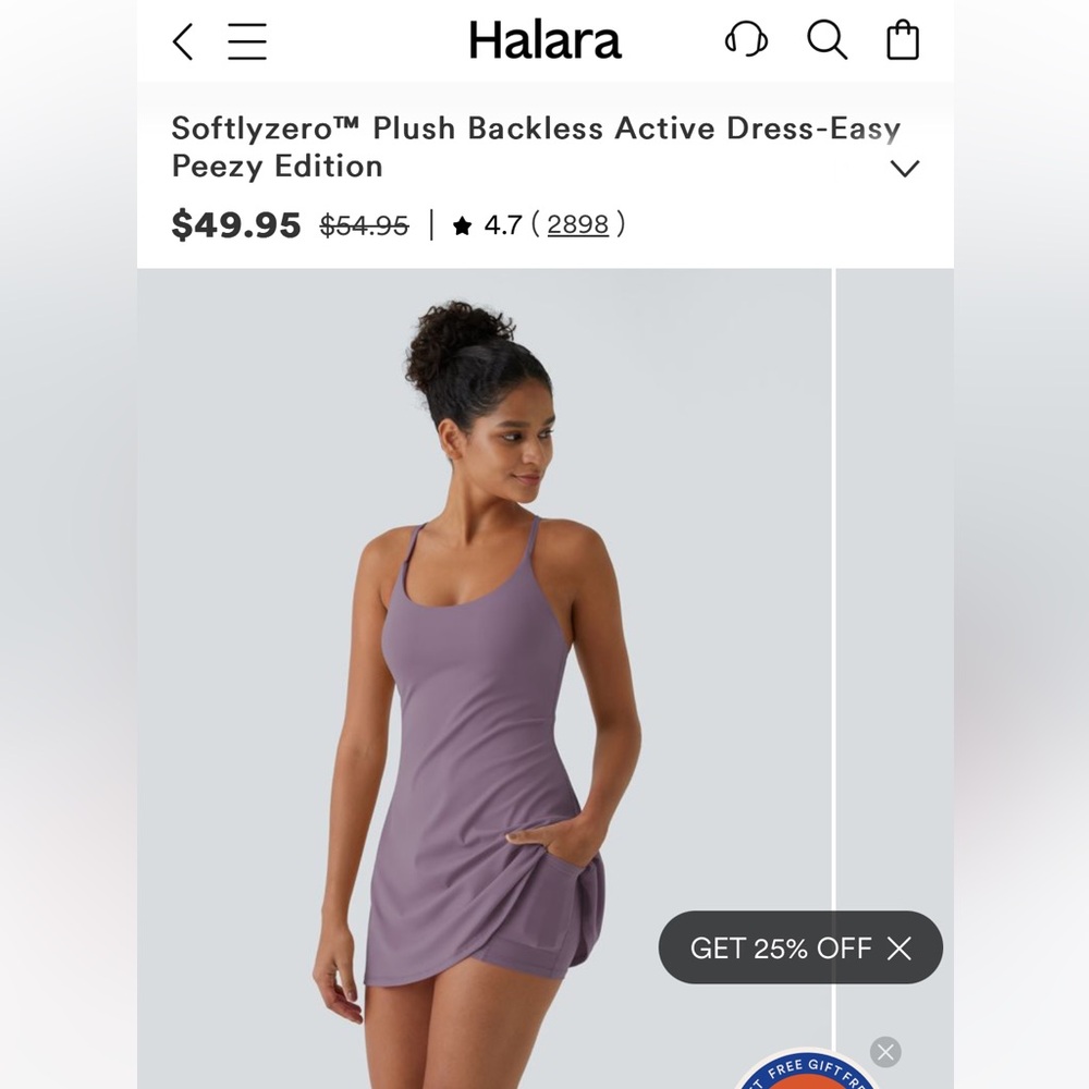 Halara Softlyzer Plush Backless Active Dress In P… - image 1